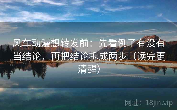风车动漫想转发前：先看例子有没有当结论，再把结论拆成两步（读完更清醒）  第2张